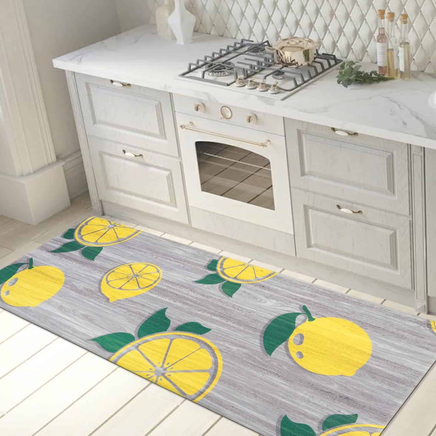 A Lemon-Themed Kitchen Mat