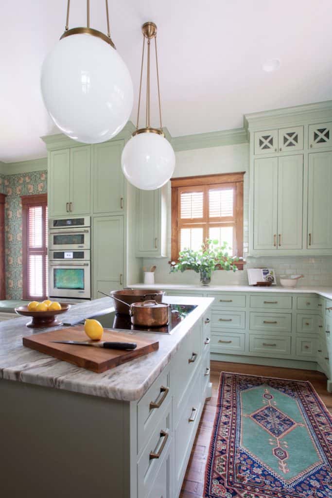A Mint Green Island for a Breezy and Fresh Look in Your Kitchen