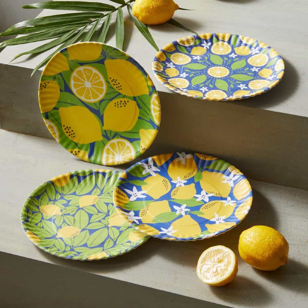 A Set of Yellow or Green lemon Dishware