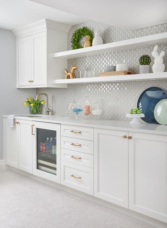 All-White Basement Kitchen