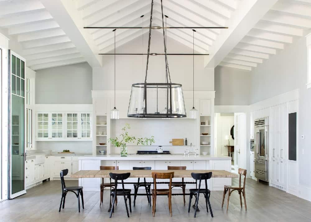 All White Wooden Kitchen Ceiling