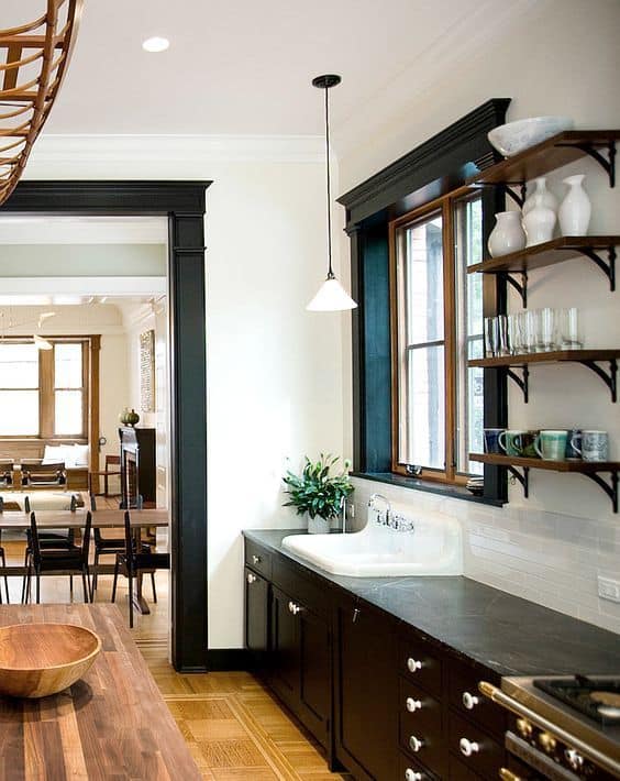 Base Molding for Black Kitchen Cabinet