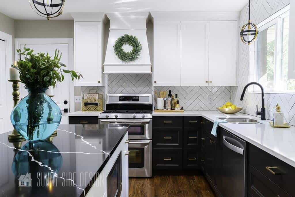 Black and White Kitchen Cabinet