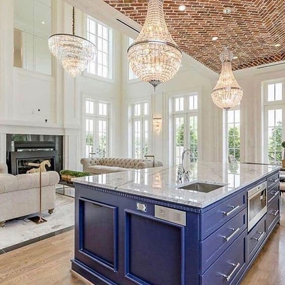Bold Cobalt Blue Kitchen Island