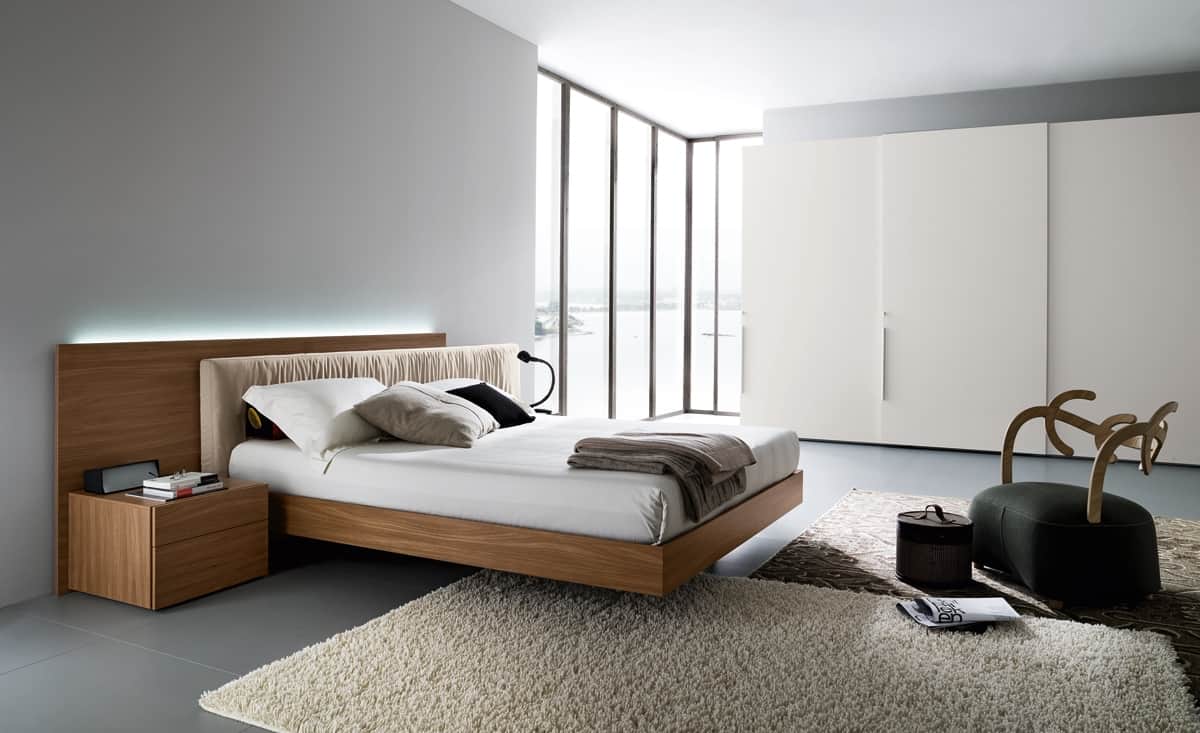 Contemporary Floating Bed Frame
