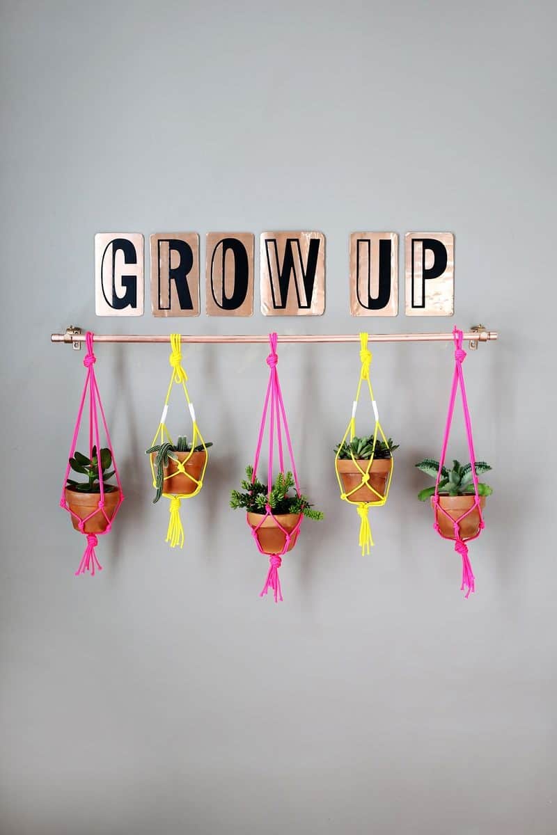 Copper Rod hanging Planter