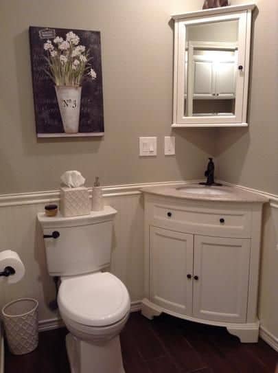 Corner Vanity Bathroom Basement