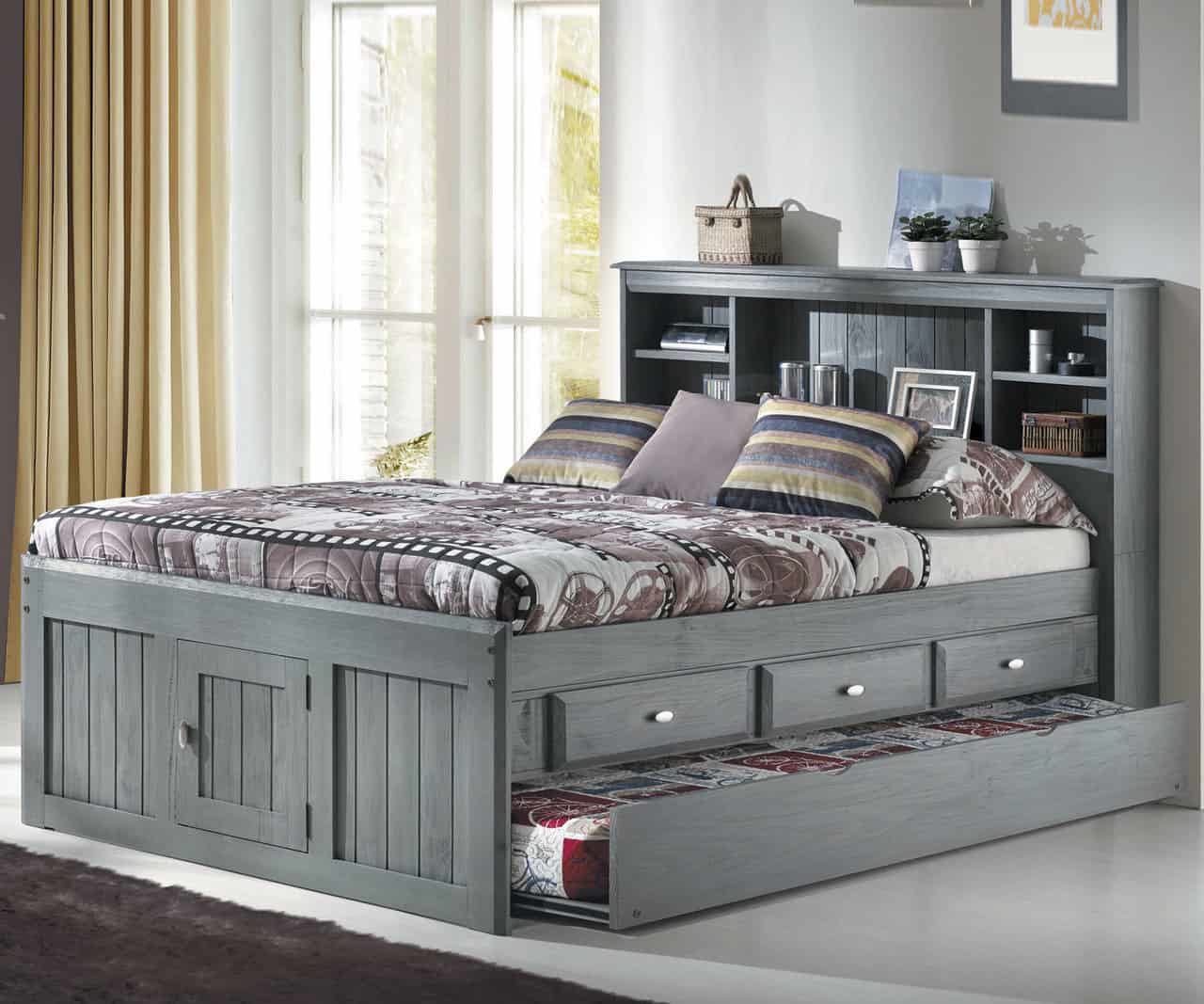 Create a storage bed using an old trundle bed frame