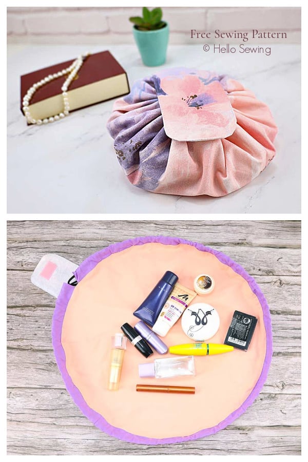 DIY Drawstring Cosmetic Bag