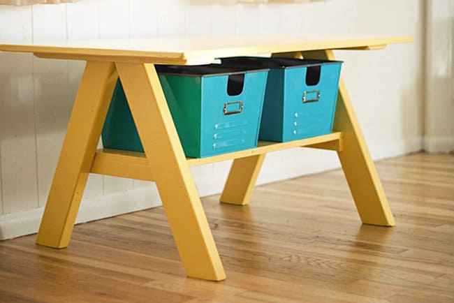 DIY Kids desk with storage