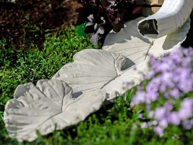 DIY Lightweight Concrete Leaf-Shaped Planters