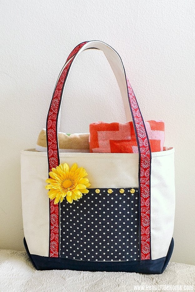 DIY Tote Bag Ideas with Fabric Stud