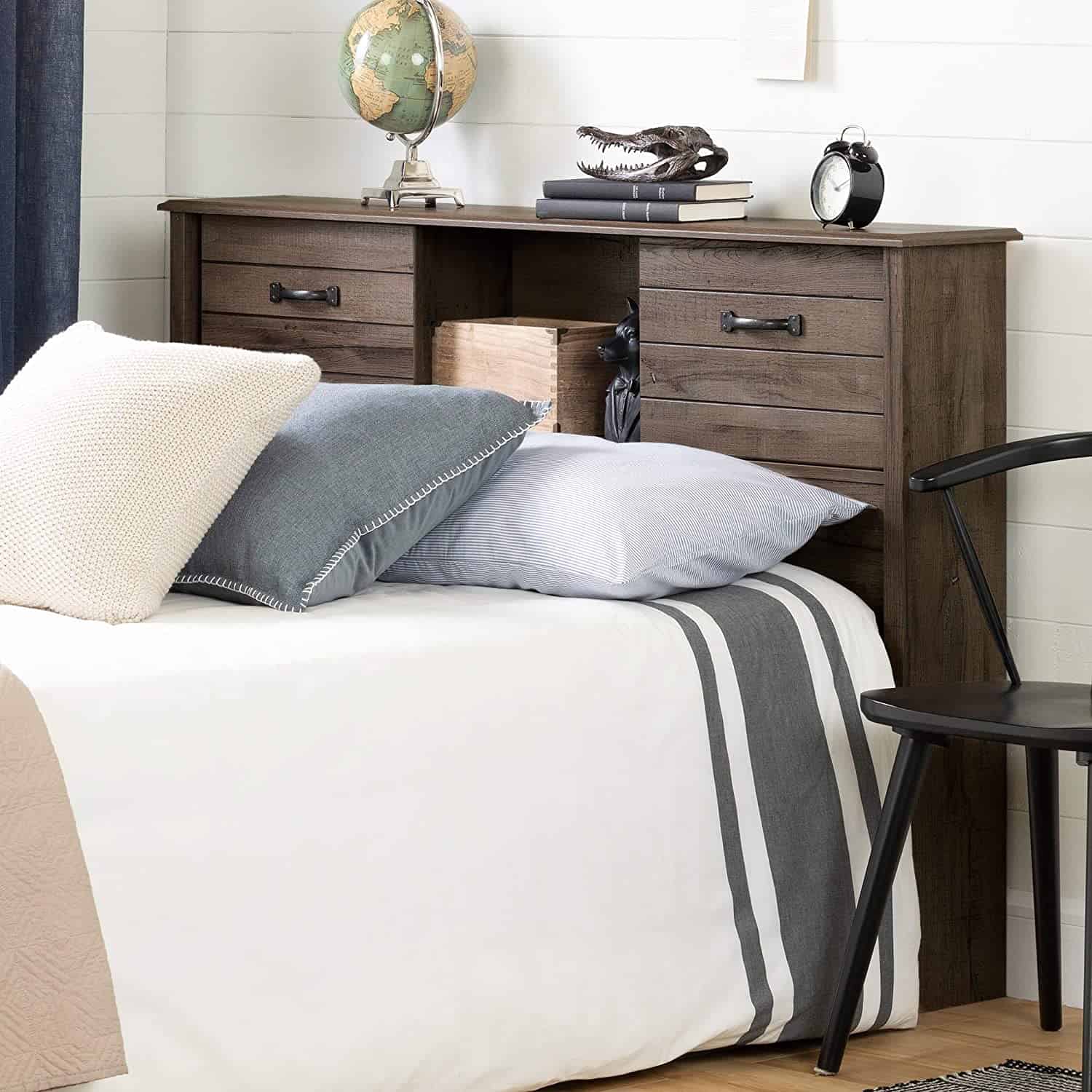 DIY Wood Headboard with Built-in Storage Plan