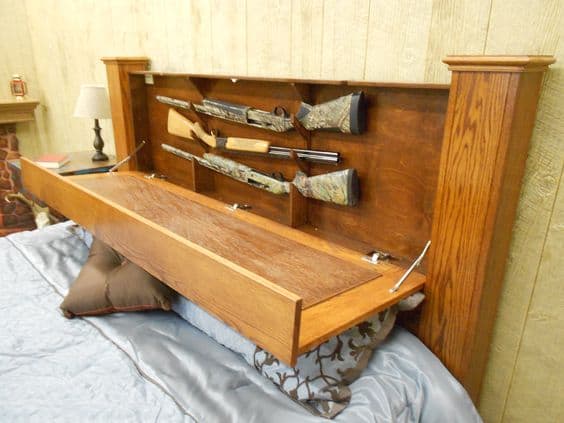 DIY Wood Headboard with Hidden Gun Storage Plan