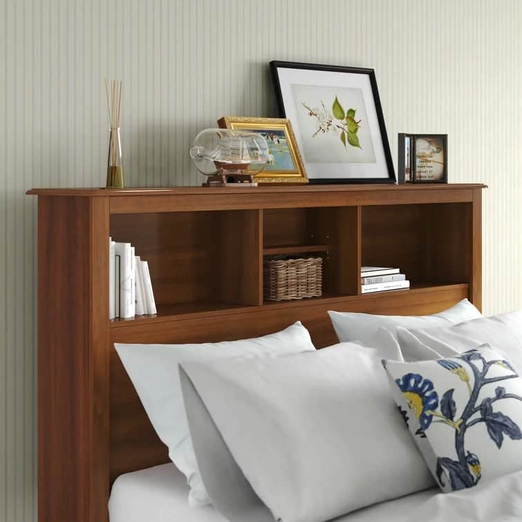 DIY Wood Headboard with Shelves Plan