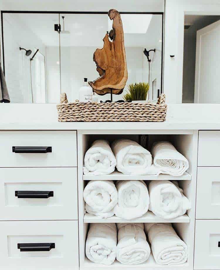 DIY towel racks made from a repurposed dresser drawer