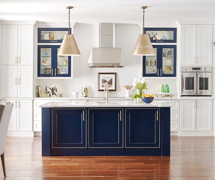 Dark Blue Kitchen Island