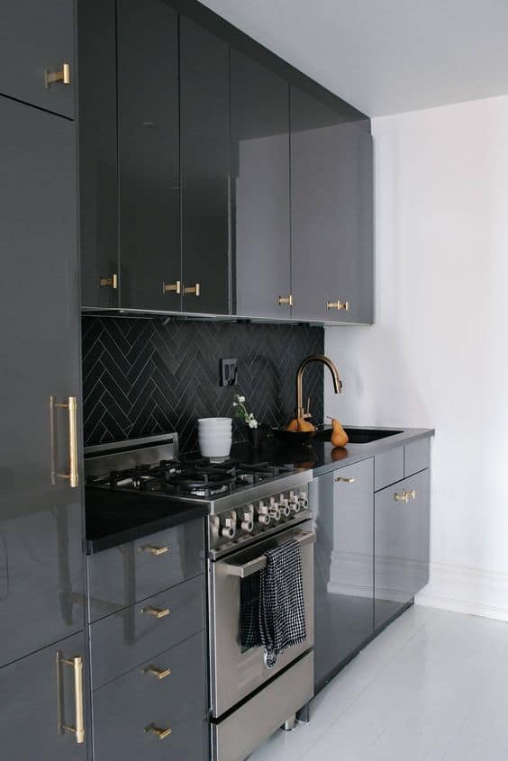 Decorative Hardware for Black Kitchen Cabinet
