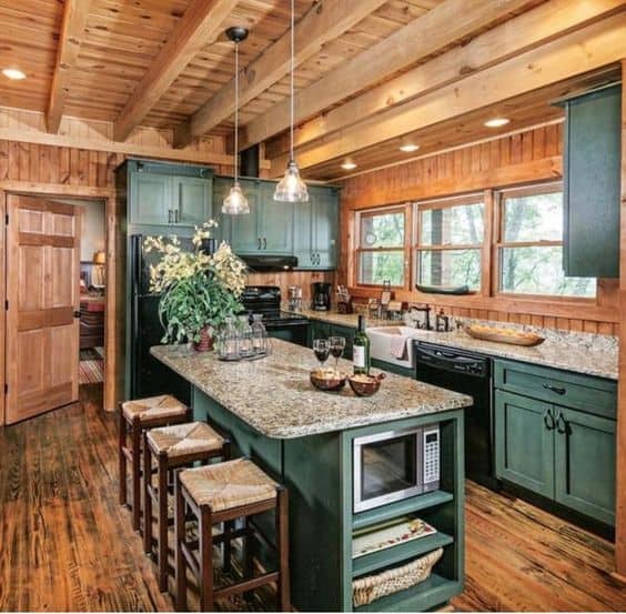 Easy to Clean Cabin Kitchen