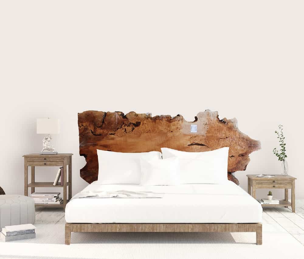 Elegant Rustic Headboard made from wooden slab