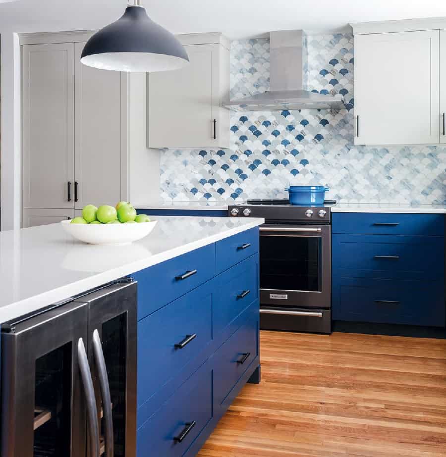 Incorporate Blue into Your Backsplash for a Cohesive Look