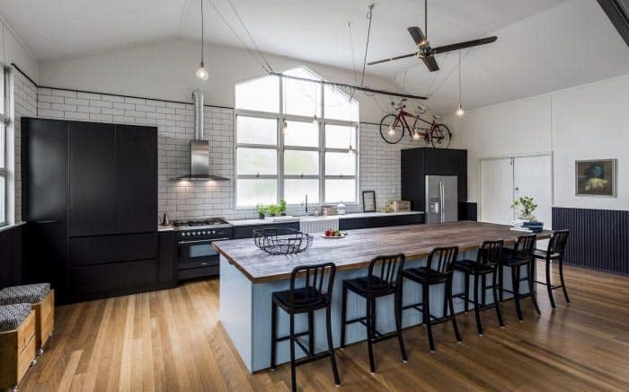 Industrial-Inspired Black Kitchen Cabinet