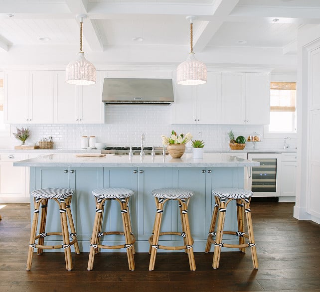 Light Blue Kitchen Island