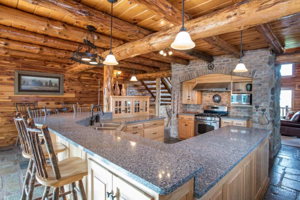 Modern Cabin kitchen with Marble Countertop