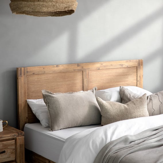 Modern Rustic Headboard in Neutral Tones