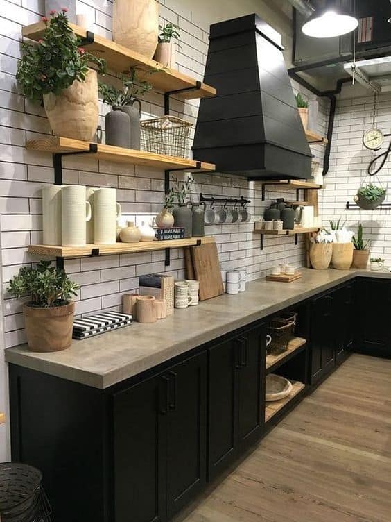 Open Shelving Kitchen Basement
