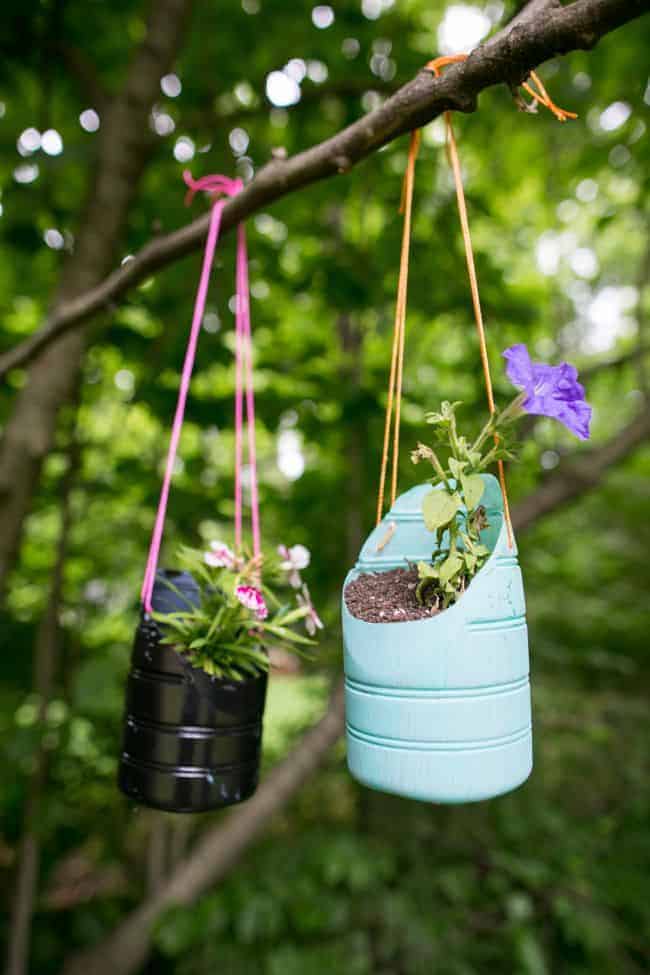 Recycled Plastic Bottle and Yarn Wall Planter