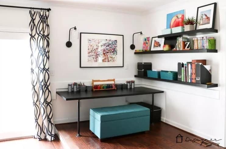 Simple Black and White DIY Pipe Desk