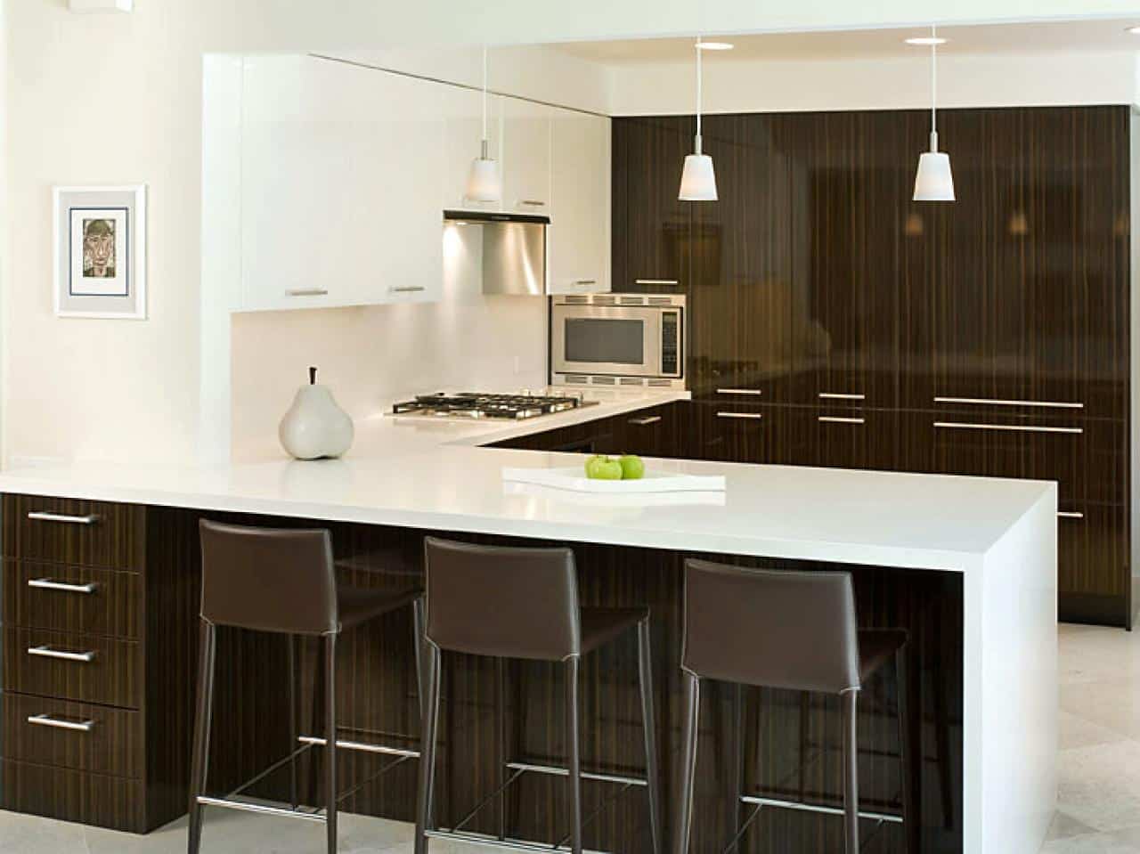 Simple Modern Kitchen Peninsula