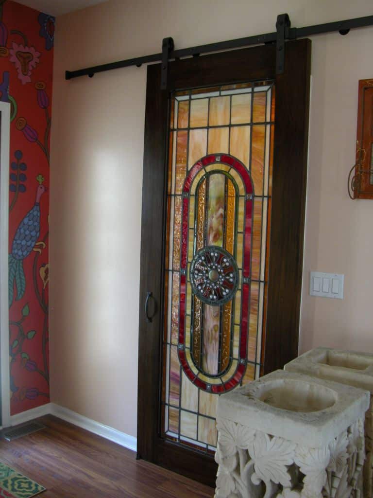 Stained Glass Panels Barn door