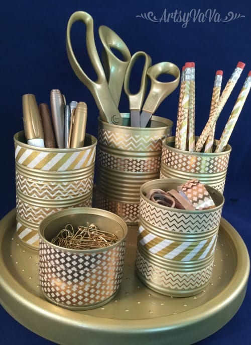Tin Can Classy Makeup Brush Holder