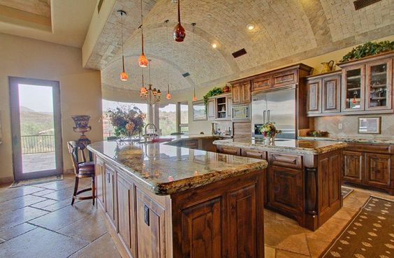 Traditional Spanish Colonial Kitchen Peninsula