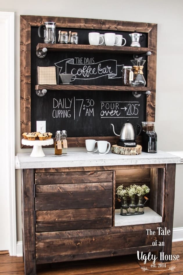 Add The Black Chalkboard To The Kitchen Coffee Bar