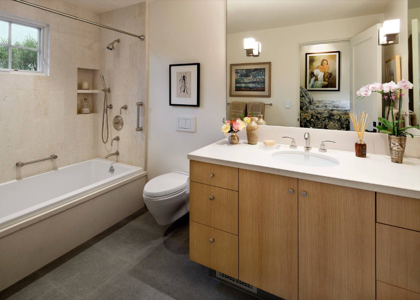 basement bathroom tankless toilet