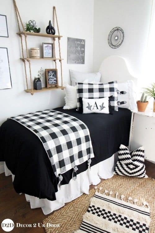 Black And White Dorm Room Ideas