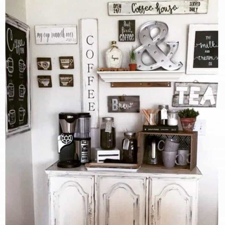 Black And White Kitchen Coffee Bar Ideas