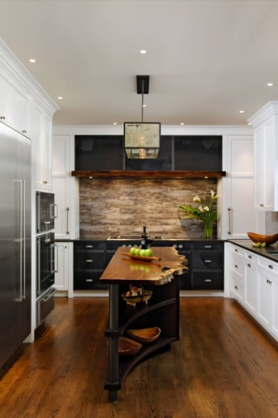 black kitchen cabinet Rustic Vibe with Reclaimed wood