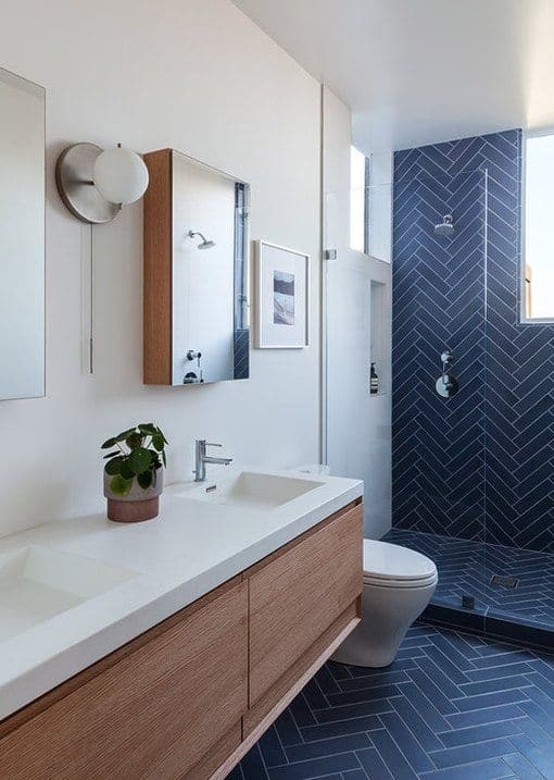 Blue Bathroom Floor Tile Ideas