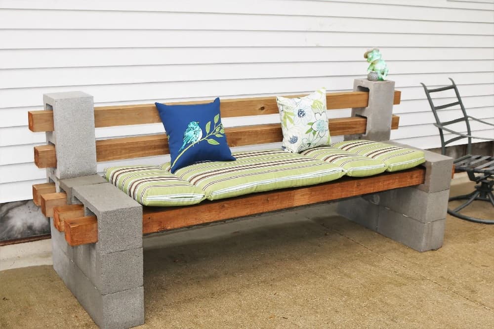 cinder block bench