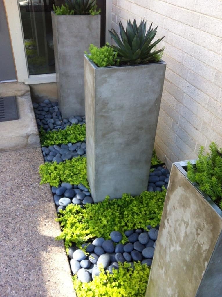 Concrete Front Door Flower Pots