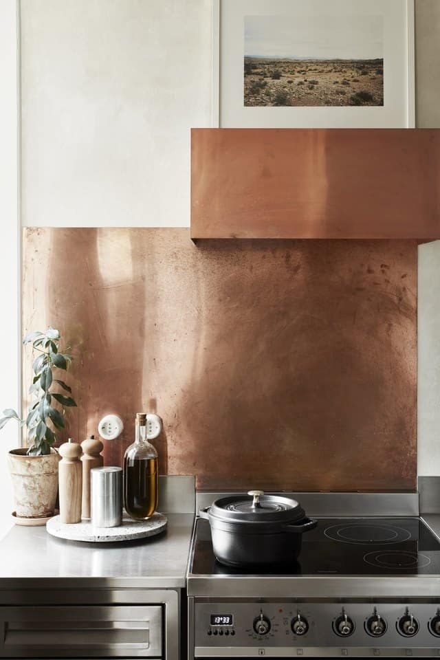 Copper Backsplash In The Kitchen