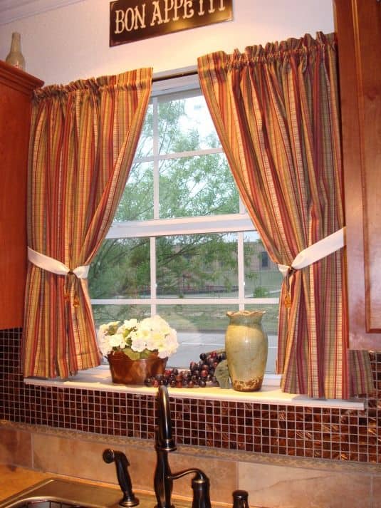 Copper-colored curtains
