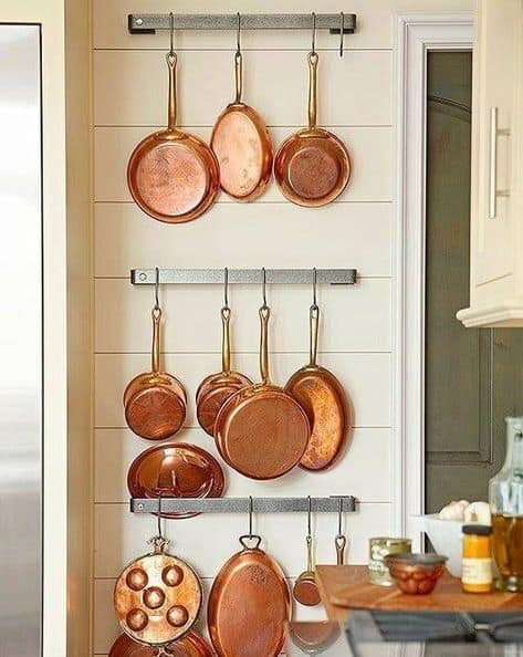 Copper Kitchen Decor Idea Hanging Pots And Pans