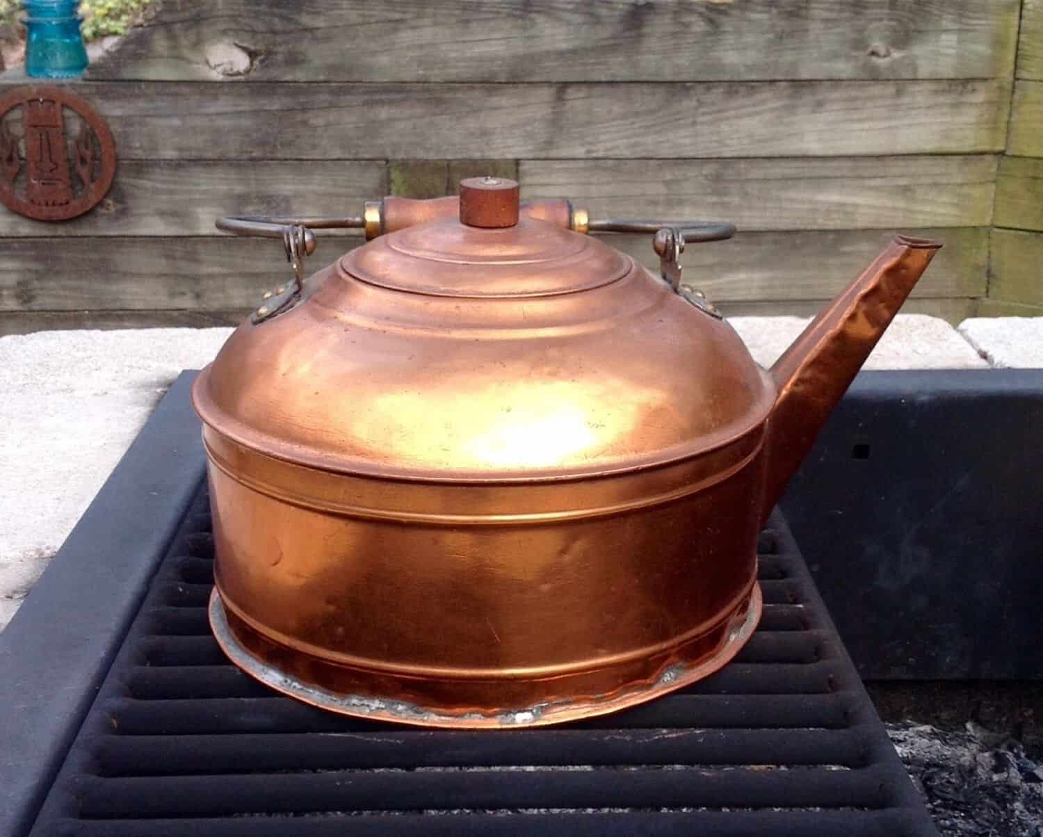 Copper Tea Kettle On The Stove
