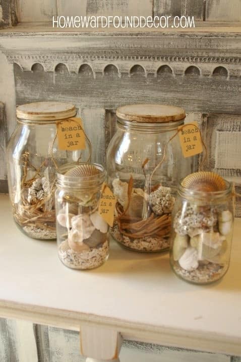 Display Seashells In Glass Jars