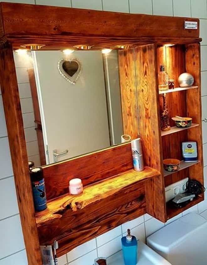 Diy Bathroom Cabinet With Mirror And Light
